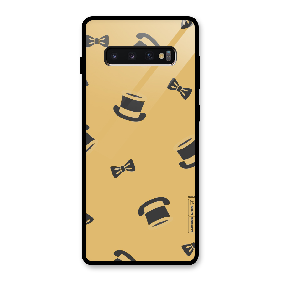 Hat and Bow Tie Glass Back Case for Galaxy S10 Plus