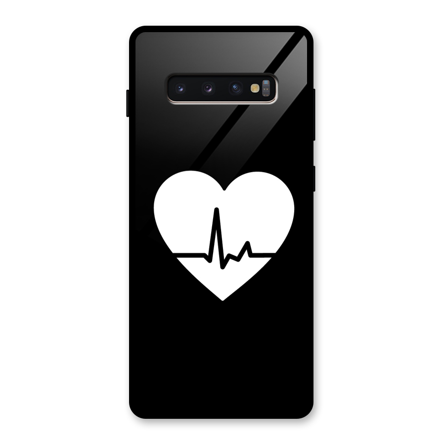 Heart Beat Glass Back Case for Galaxy S10 Plus