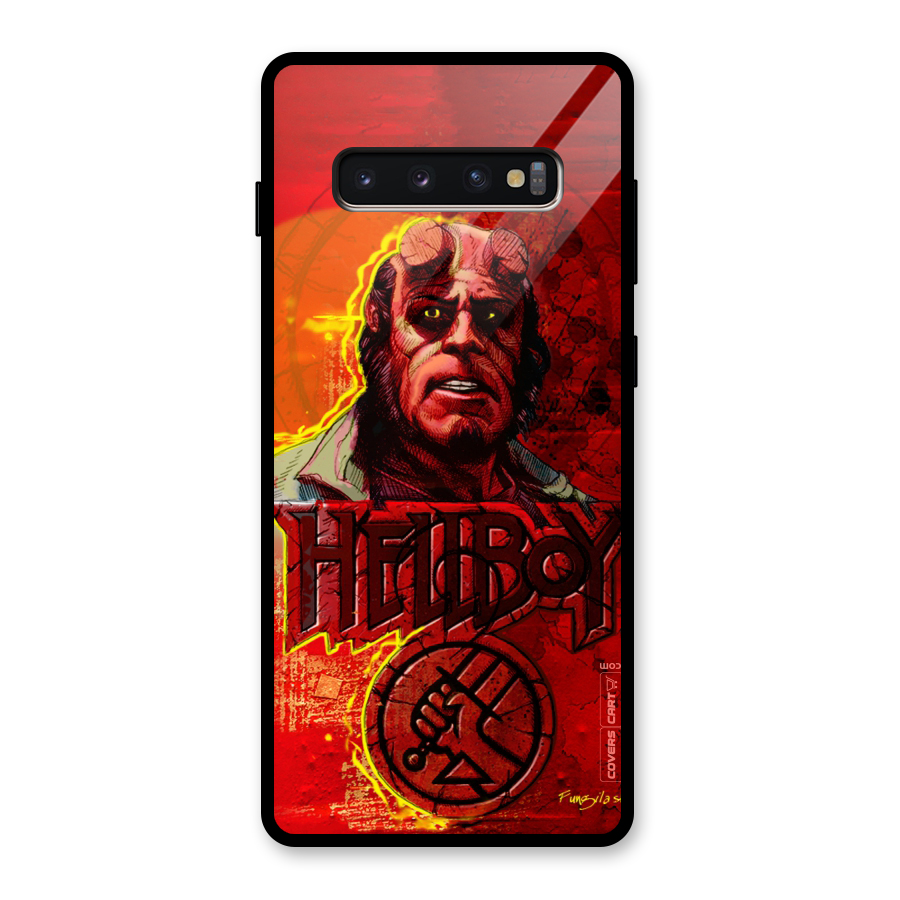 Hellboy Artwork Glass Back Case for Galaxy S10 Plus