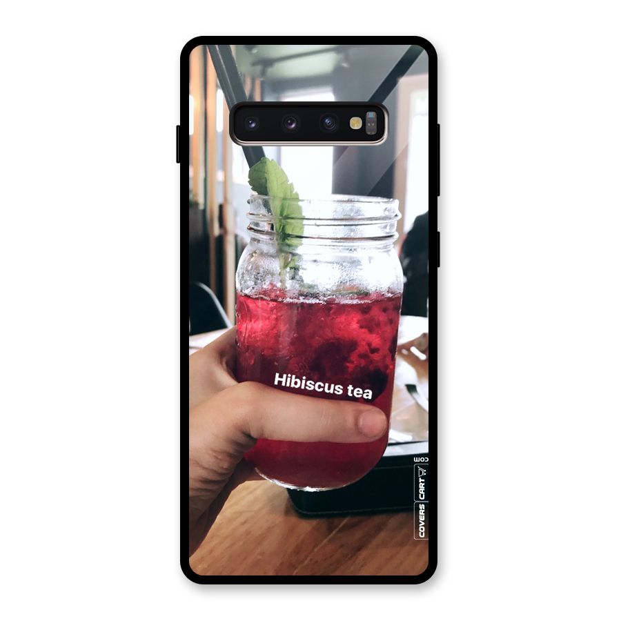 Hibiscus Tea Glass Back Case for Galaxy S10 Plus