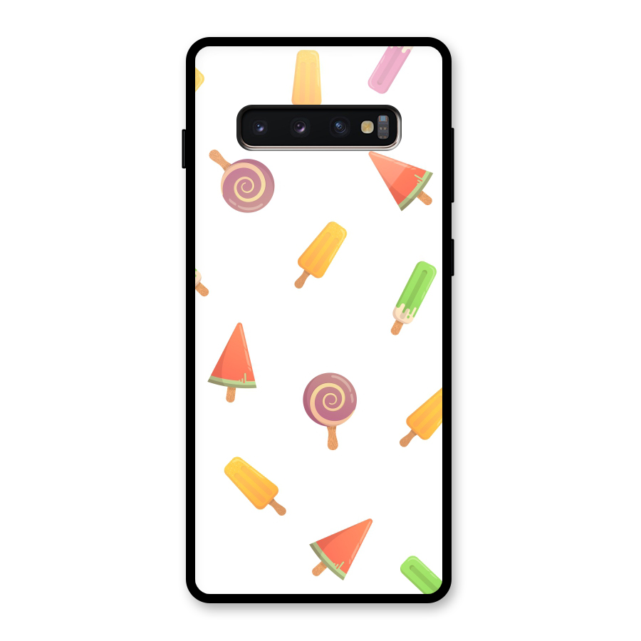 Ice Cream Colors Glass Back Case for Galaxy S10 Plus