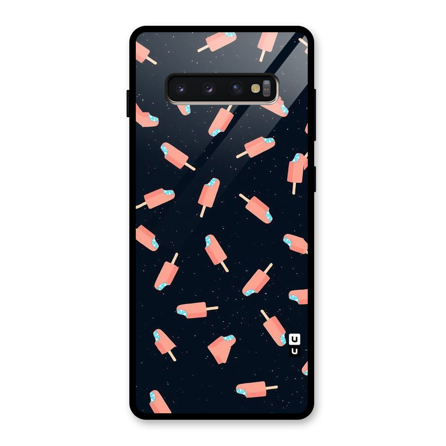 Icy Pattern Glass Back Case for Galaxy S10 Plus