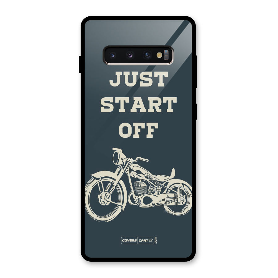 Just Start Off Glass Back Case for Galaxy S10 Plus