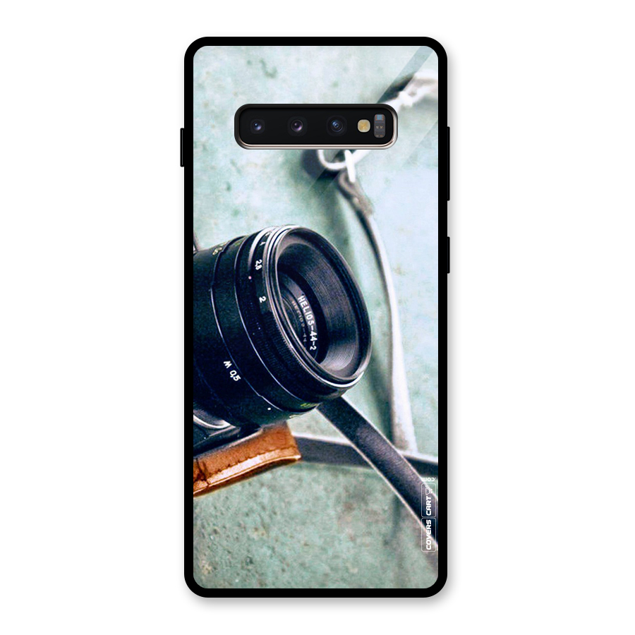Leather Camera Lens Glass Back Case for Galaxy S10 Plus