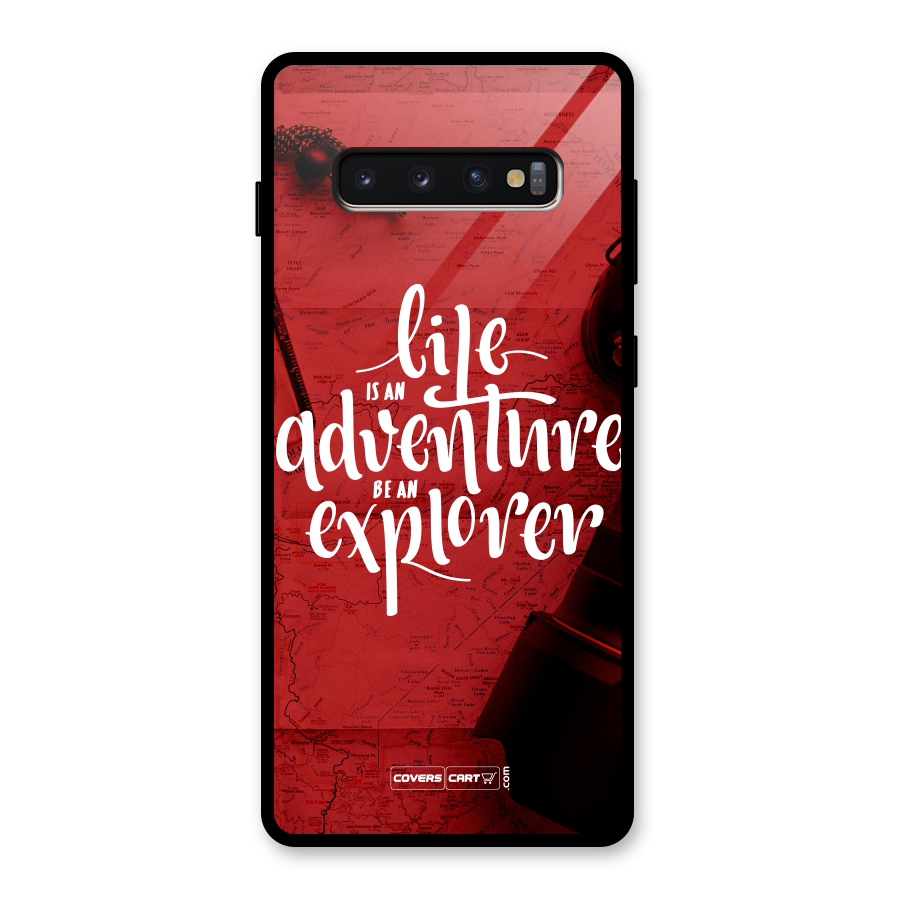 Life Adventure Explorer Glass Back Case for Galaxy S10 Plus