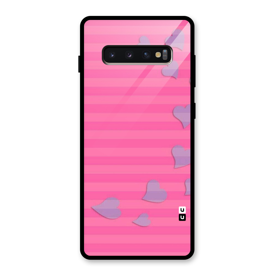 Light Heart Stripes Glass Back Case for Galaxy S10 Plus