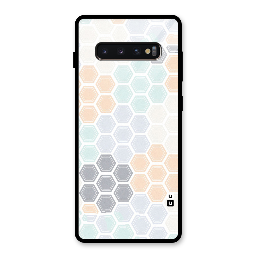 Light Hexagons Glass Back Case for Galaxy S10 Plus