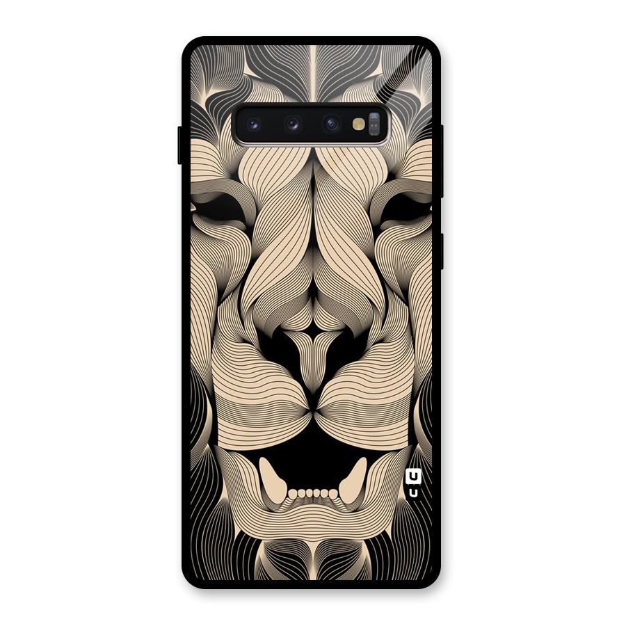 Lion Shape Design Glass Back Case for Galaxy S10 Plus
