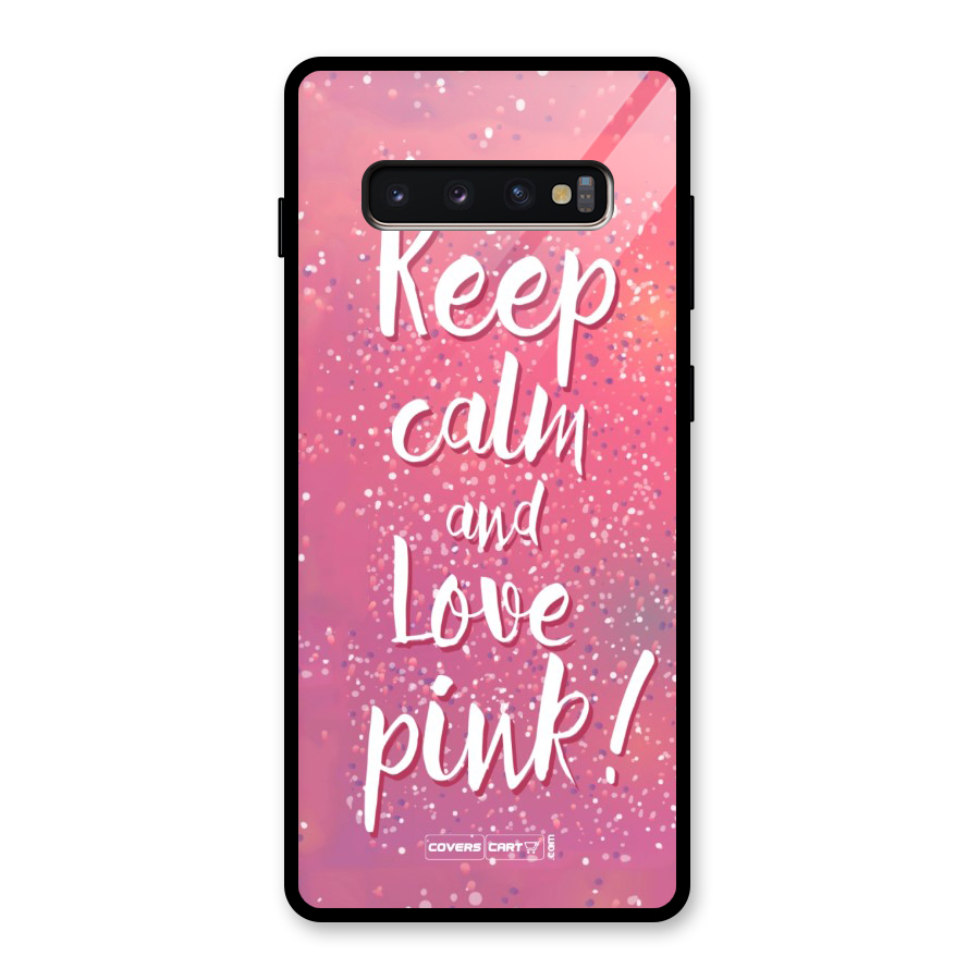 Love Pink Glass Back Case for Galaxy S10 Plus