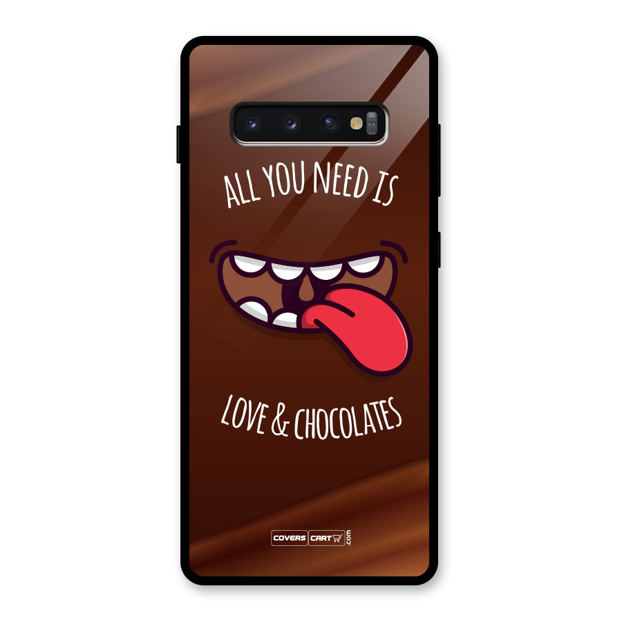 Love and Chocolates Glass Back Case for Galaxy S10 Plus