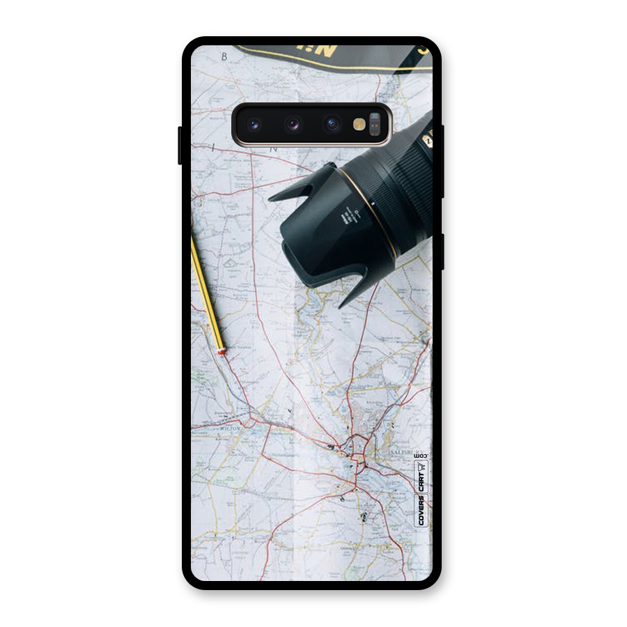 Map And Camera Glass Back Case for Galaxy S10 Plus