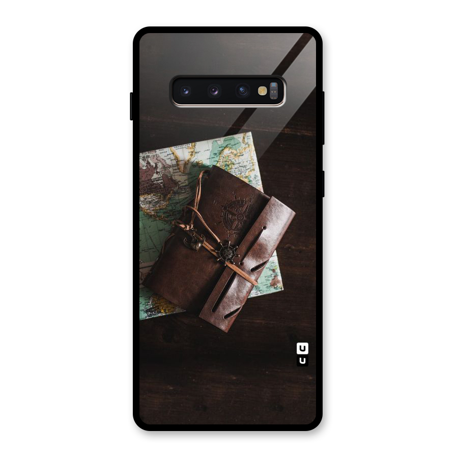 Map Journal Glass Back Case for Galaxy S10 Plus