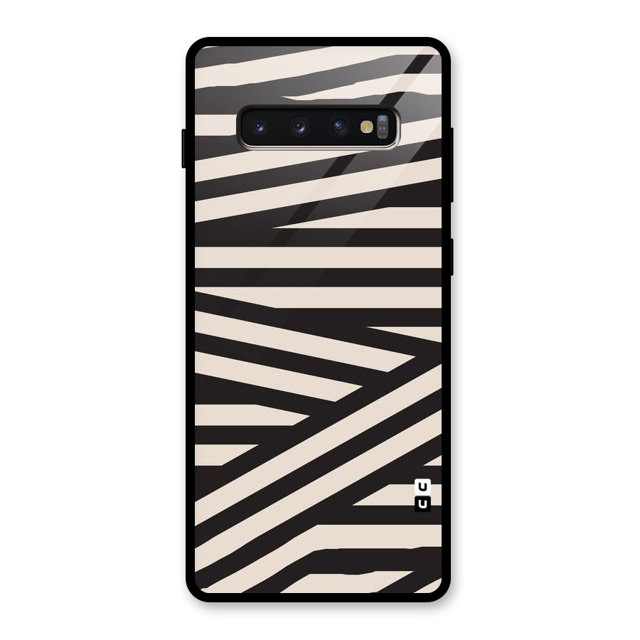Monochrome Lines Glass Back Case for Galaxy S10 Plus