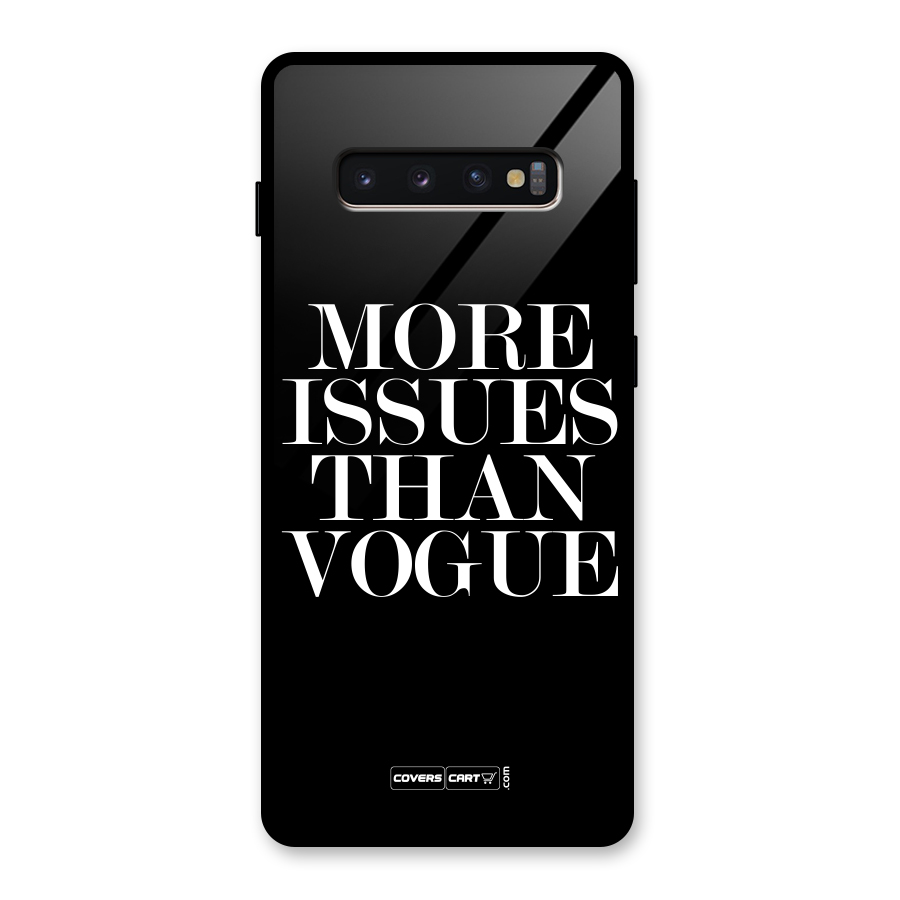 More Issues than Vogue (Black) Glass Back Case for Galaxy S10 Plus