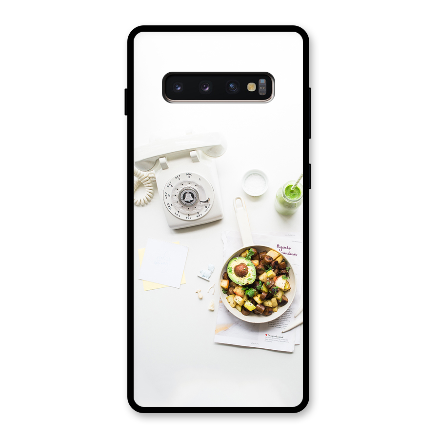 Morning Breakfast Glass Back Case for Galaxy S10 Plus
