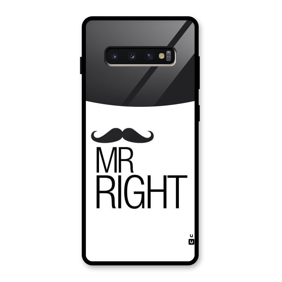 Mr. Right Moustache Glass Back Case for Galaxy S10 Plus