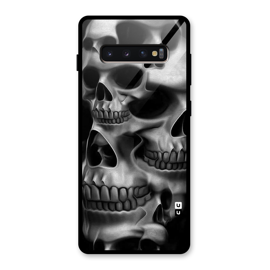 Multiple Skulls Glass Back Case for Galaxy S10 Plus