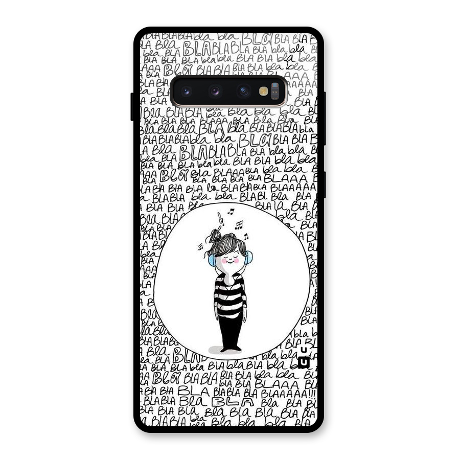 Music And Bla Bla Glass Back Case for Galaxy S10 Plus
