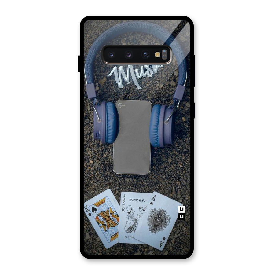 Music Power Cards Glass Back Case for Galaxy S10 Plus