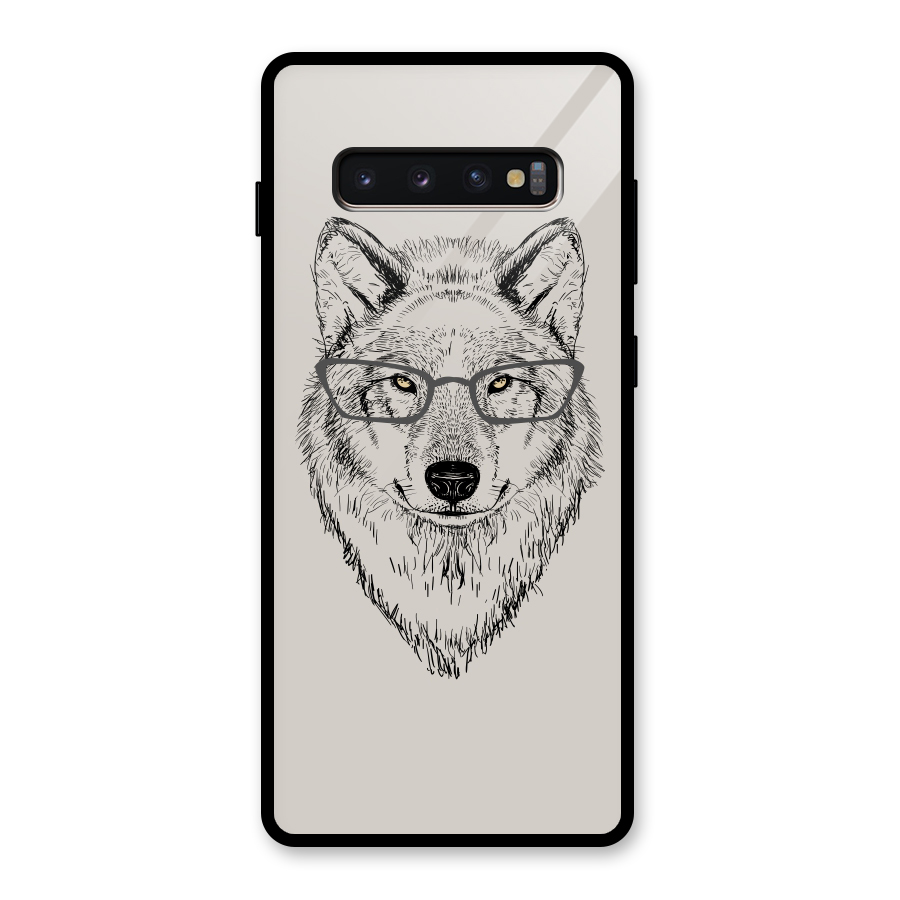 Nerdy Wolf Glass Back Case for Galaxy S10 Plus