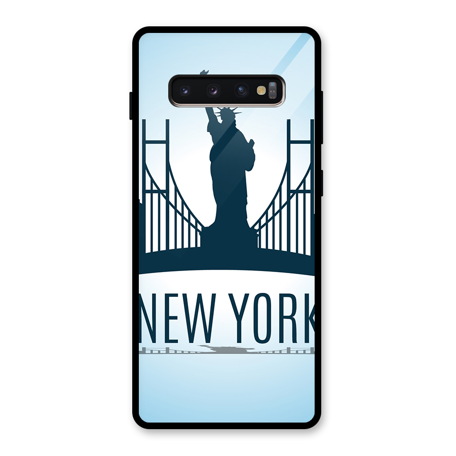 New York Skyline Glass Back Case for Galaxy S10 Plus