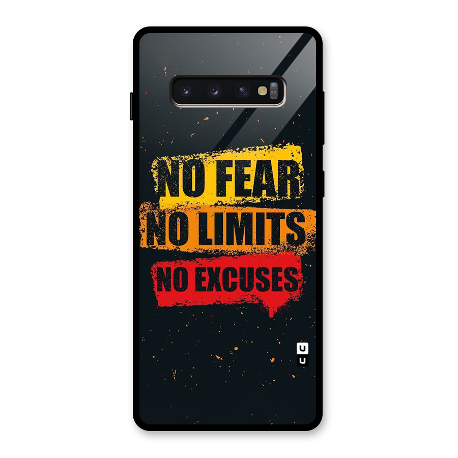 No Fear No Limits Glass Back Case for Galaxy S10 Plus
