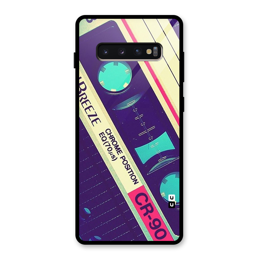 Old Casette Shade Glass Back Case for Galaxy S10 Plus