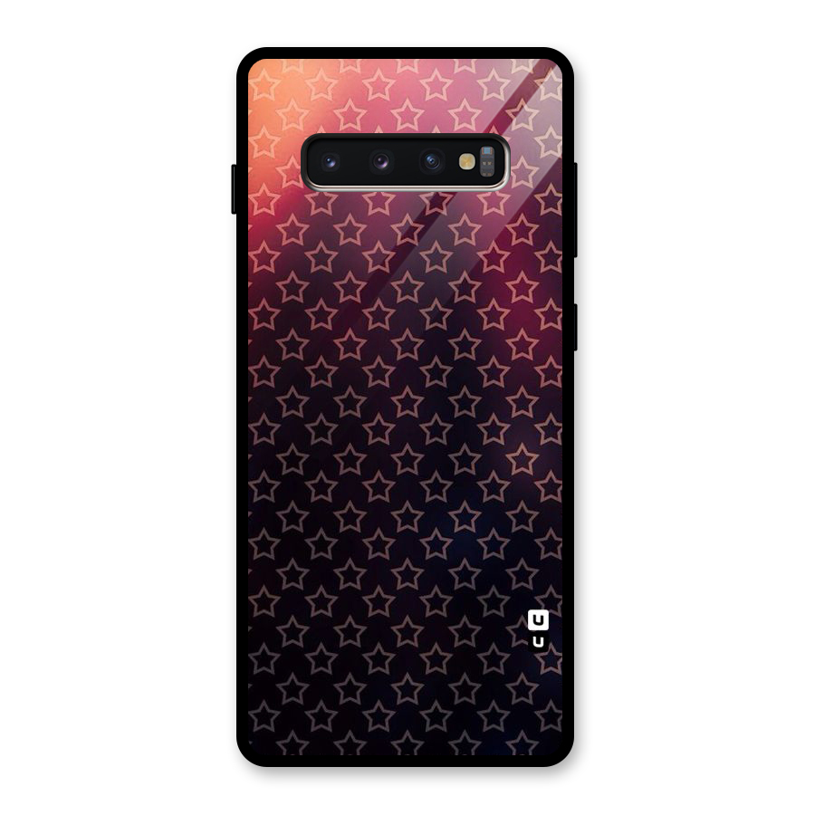 Ombre Stars Glass Back Case for Galaxy S10 Plus