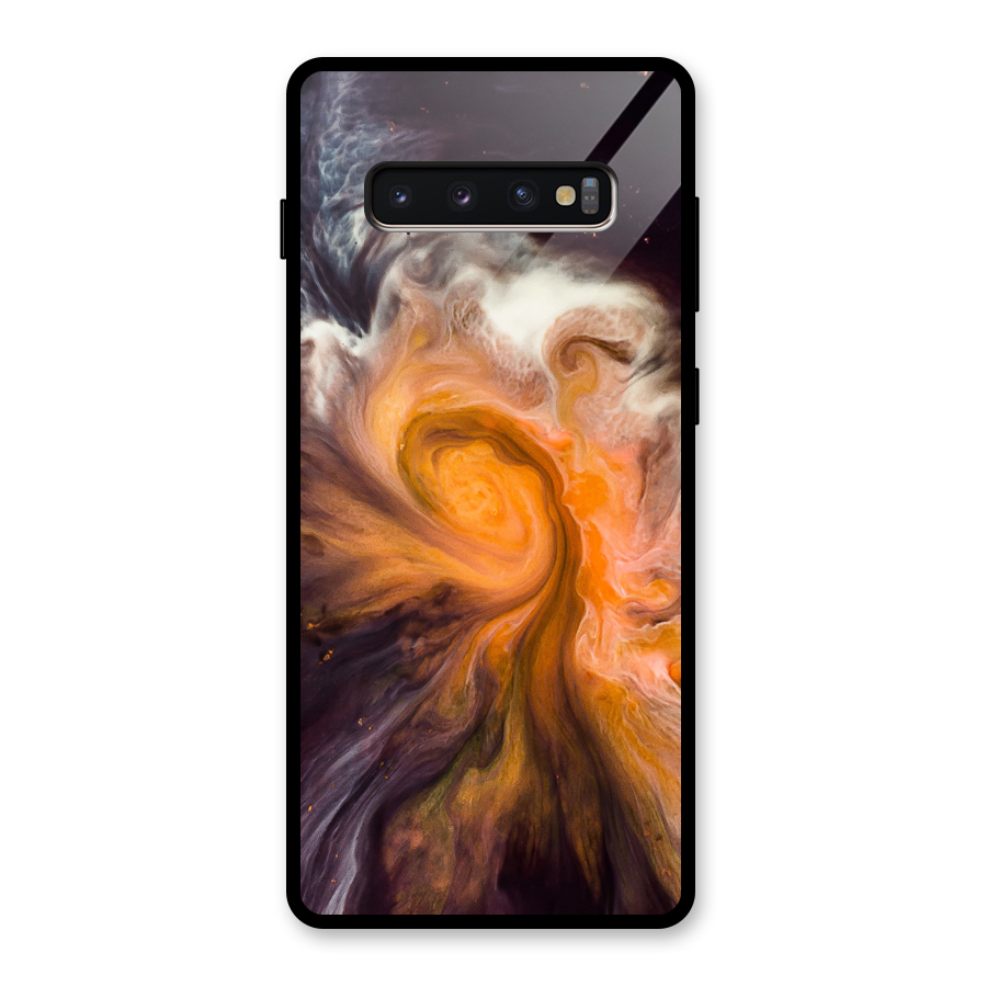 Orange Fusion Glass Back Case for Galaxy S10 Plus