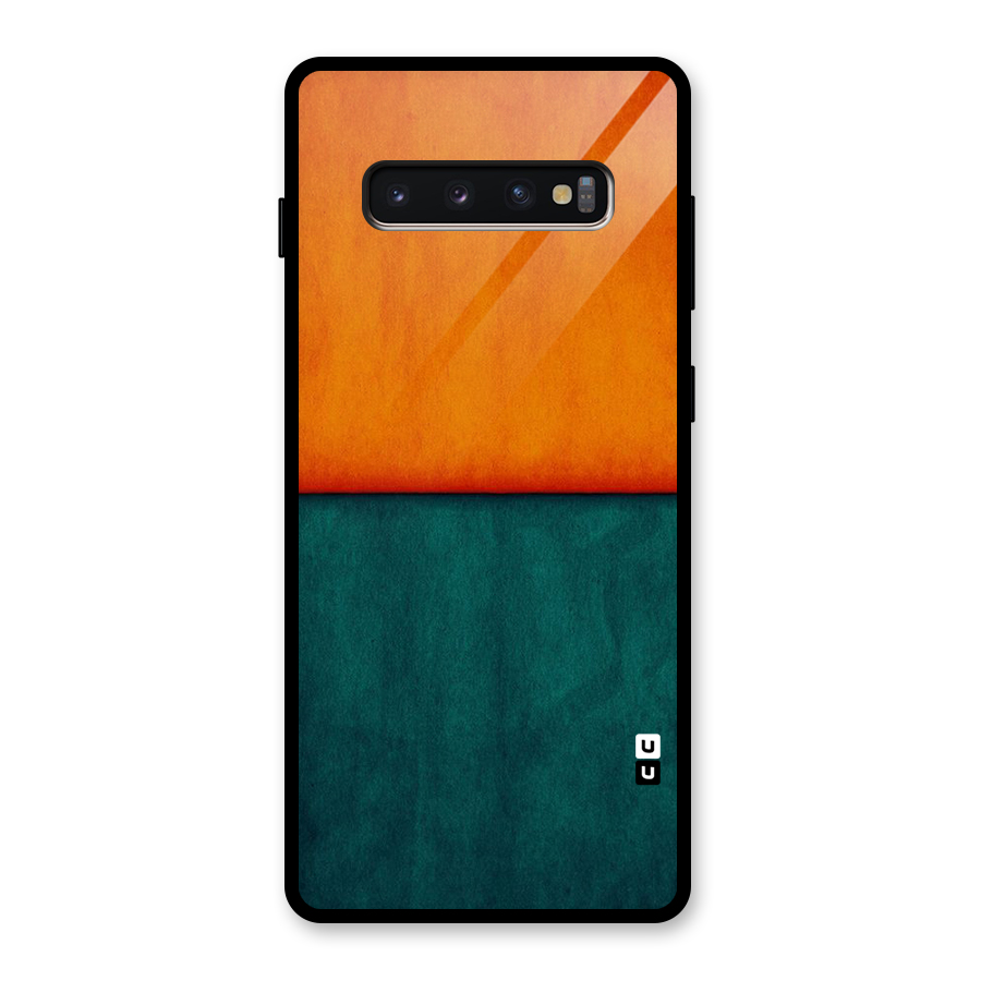 Orange Green Shade Glass Back Case for Galaxy S10 Plus