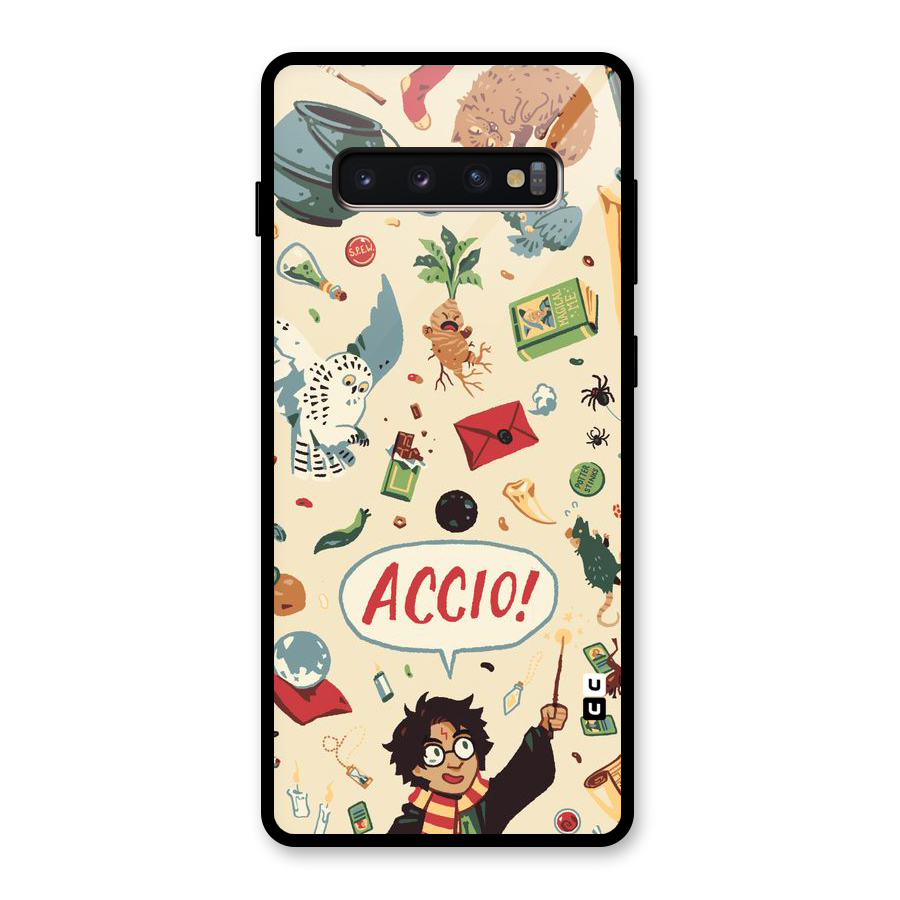 Owl Letter Glass Back Case for Galaxy S10 Plus