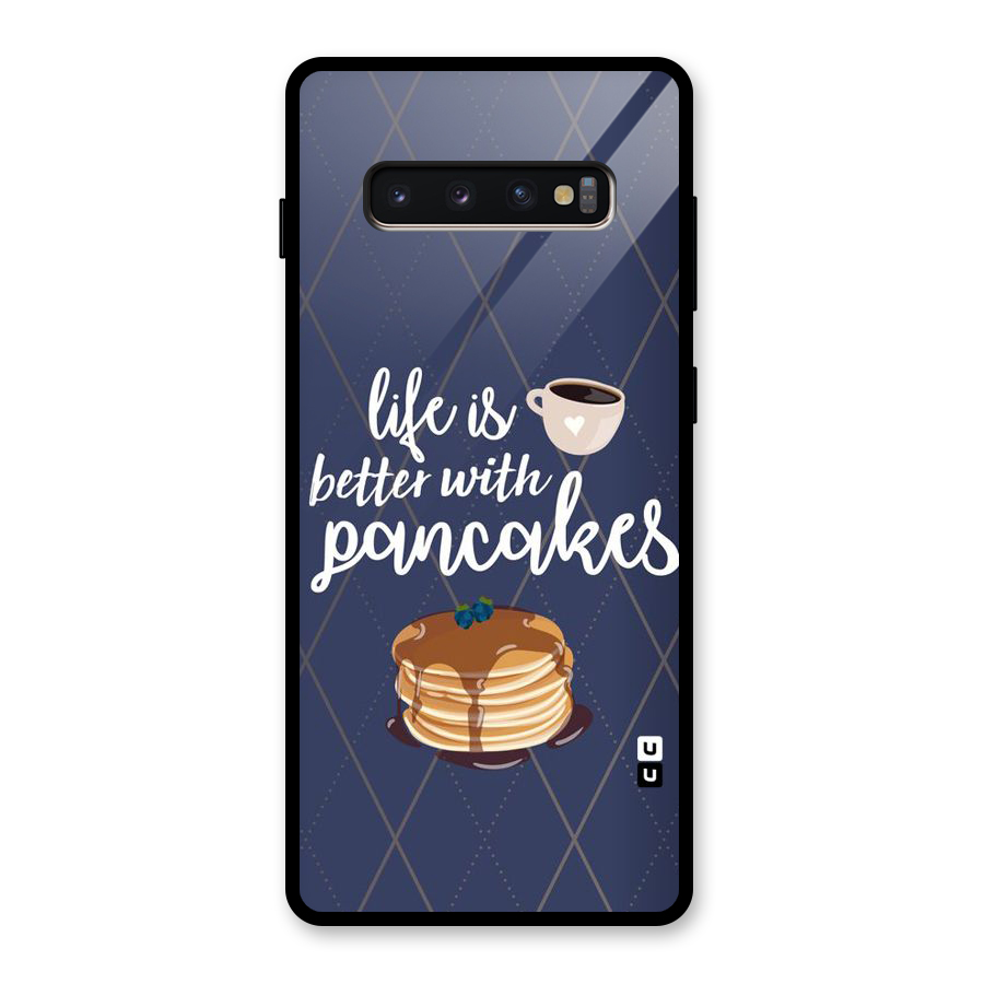 Pancake Life Glass Back Case for Galaxy S10 Plus