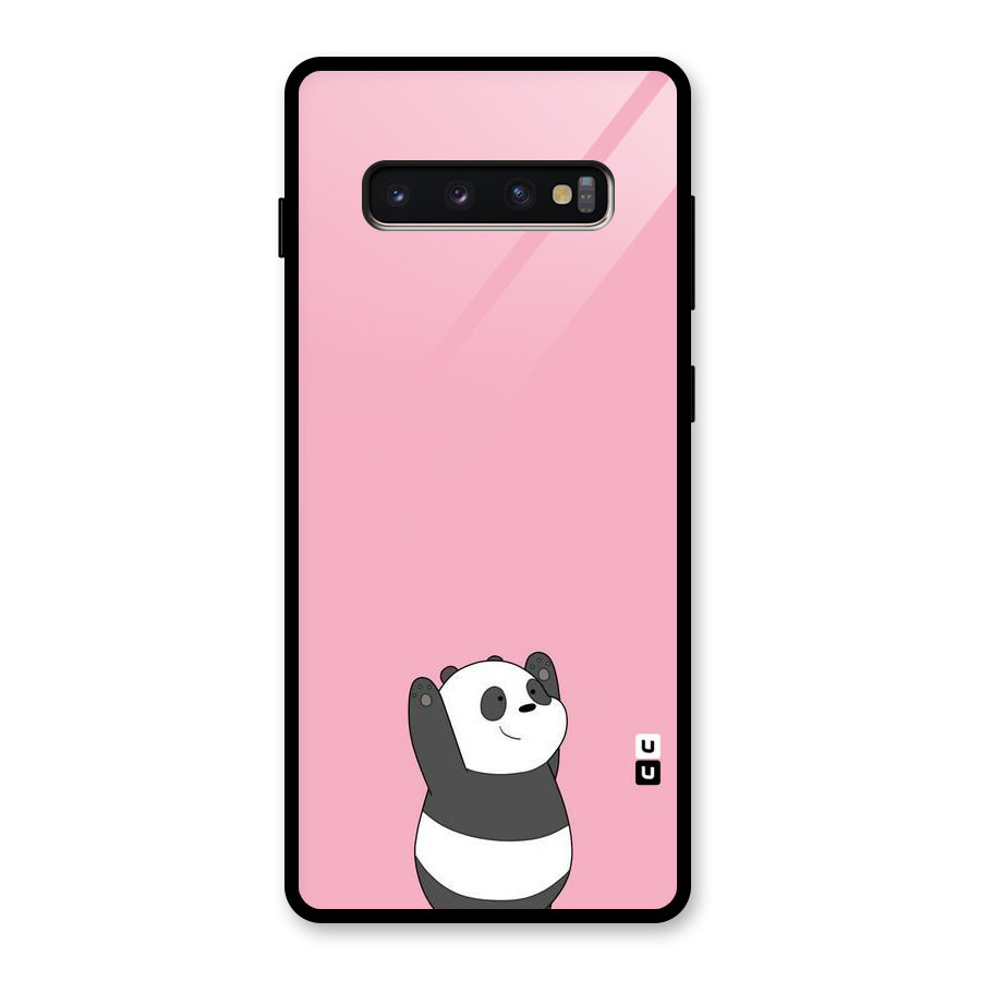 Panda Handsup Glass Back Case for Galaxy S10 Plus