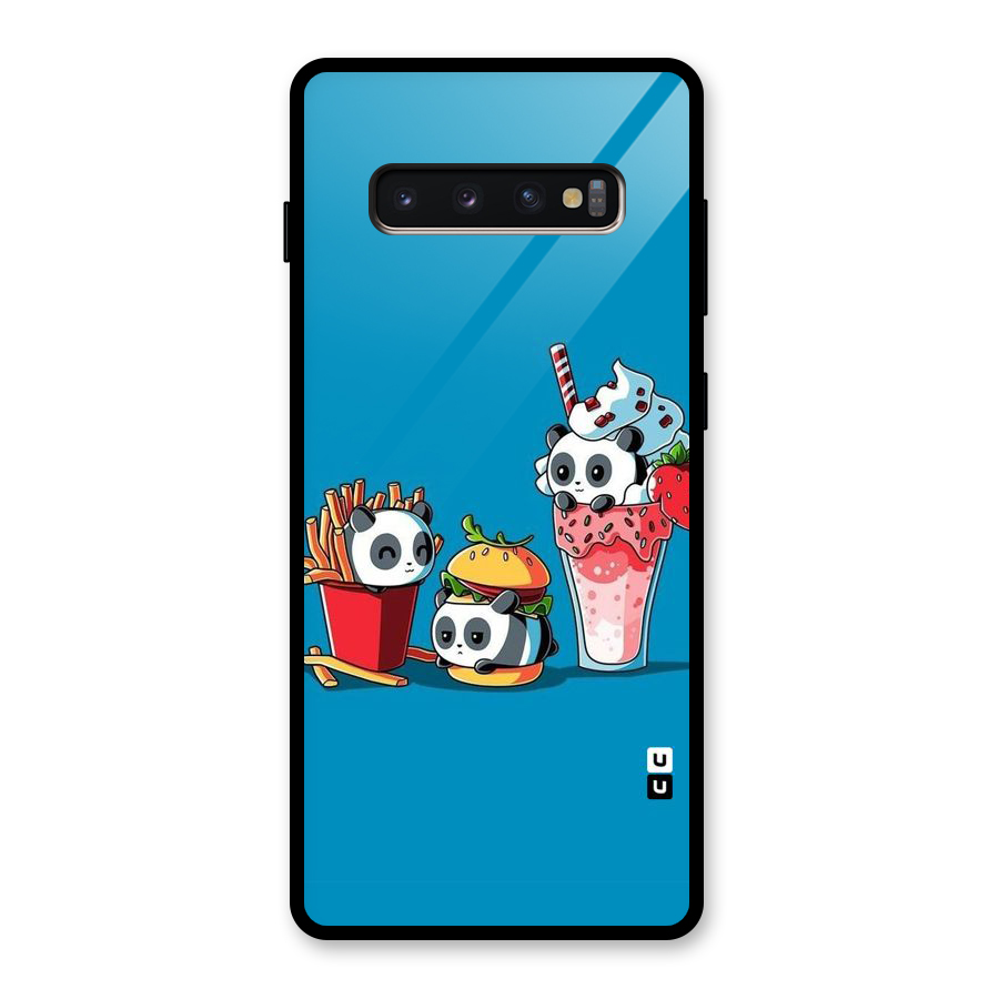 Panda Lazy Glass Back Case for Galaxy S10 Plus