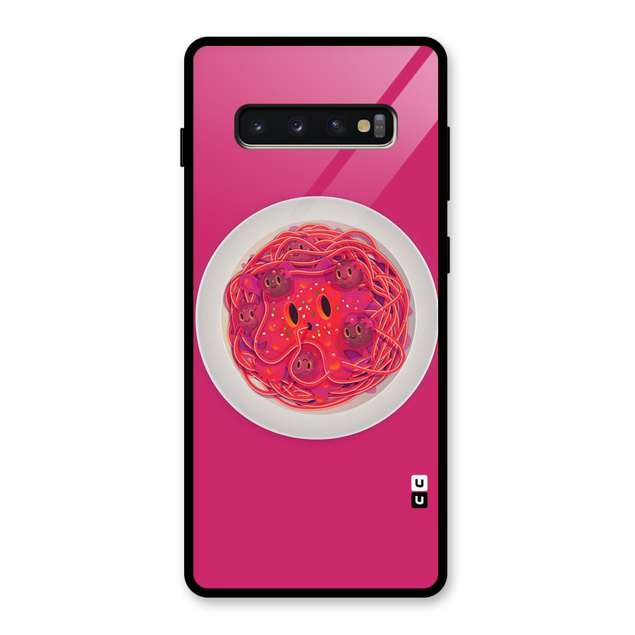 Pasta Cute Glass Back Case for Galaxy S10 Plus