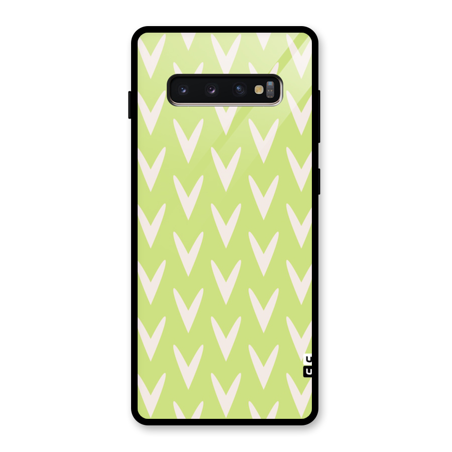 Pastel Green Grass Glass Back Case for Galaxy S10 Plus