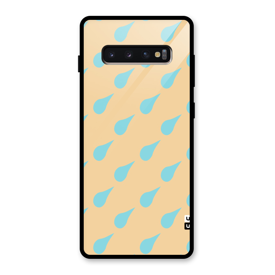 Pastel Orange Drops Glass Back Case for Galaxy S10 Plus