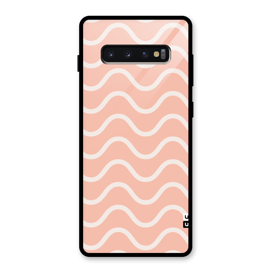 Pastel Peach Waves Glass Back Case for Galaxy S10 Plus