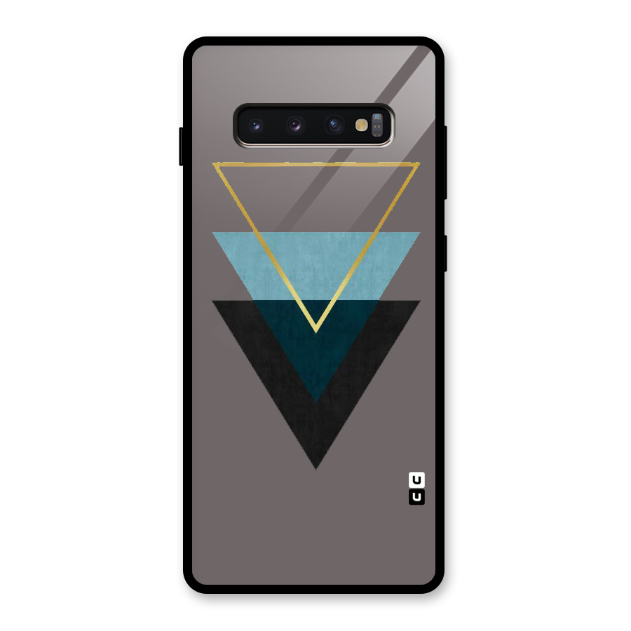 Pastel Triangle Glass Back Case for Galaxy S10 Plus