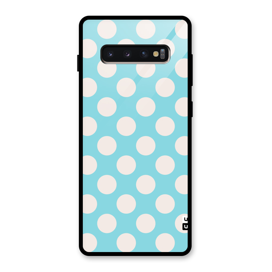 Pastel White Polka Dots Glass Back Case for Galaxy S10 Plus