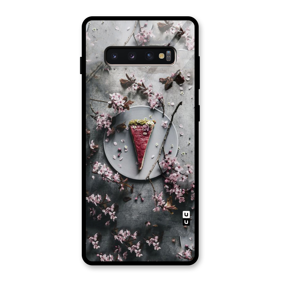 Pastry Florals Glass Back Case for Galaxy S10 Plus
