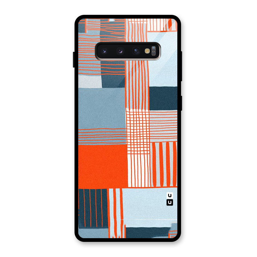 Pattern In Lines Glass Back Case for Galaxy S10 Plus