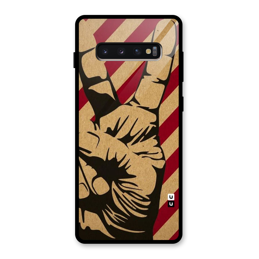 Peace Stripes Glass Back Case for Galaxy S10 Plus