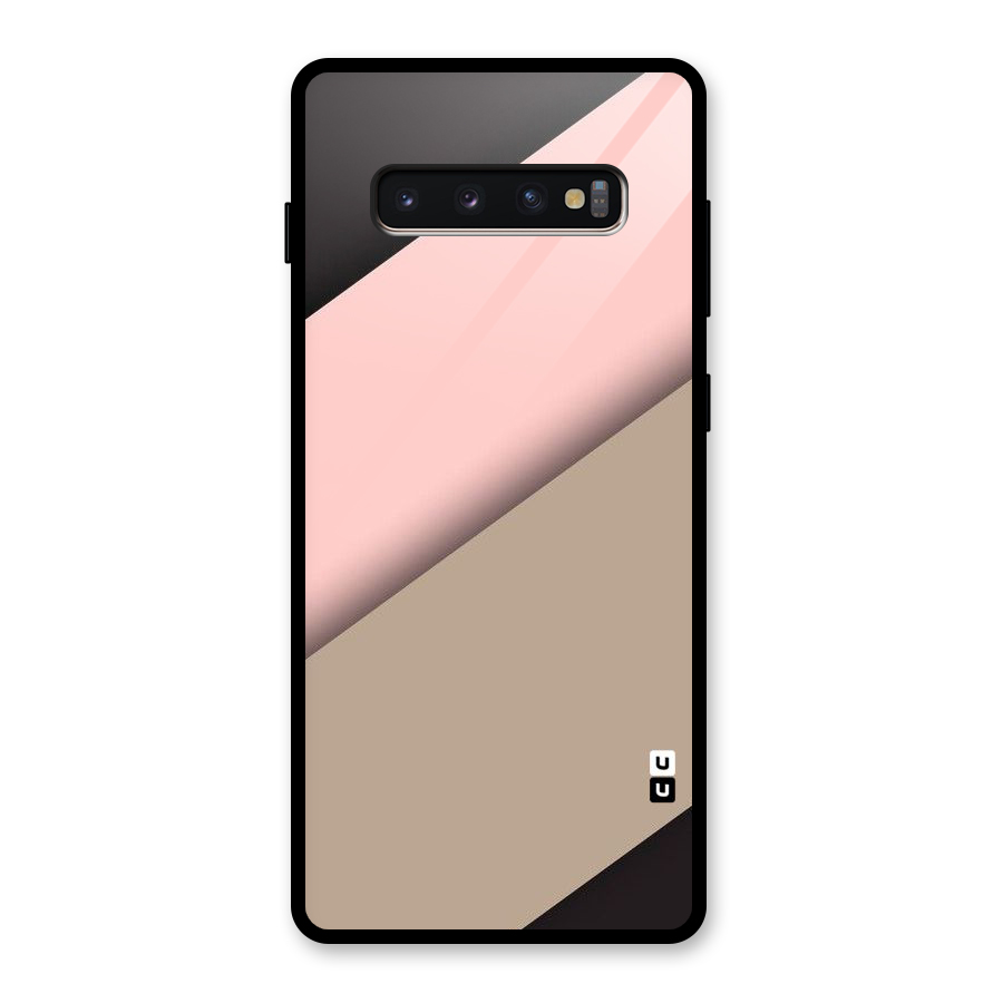 Pink Diagonal Glass Back Case for Galaxy S10 Plus