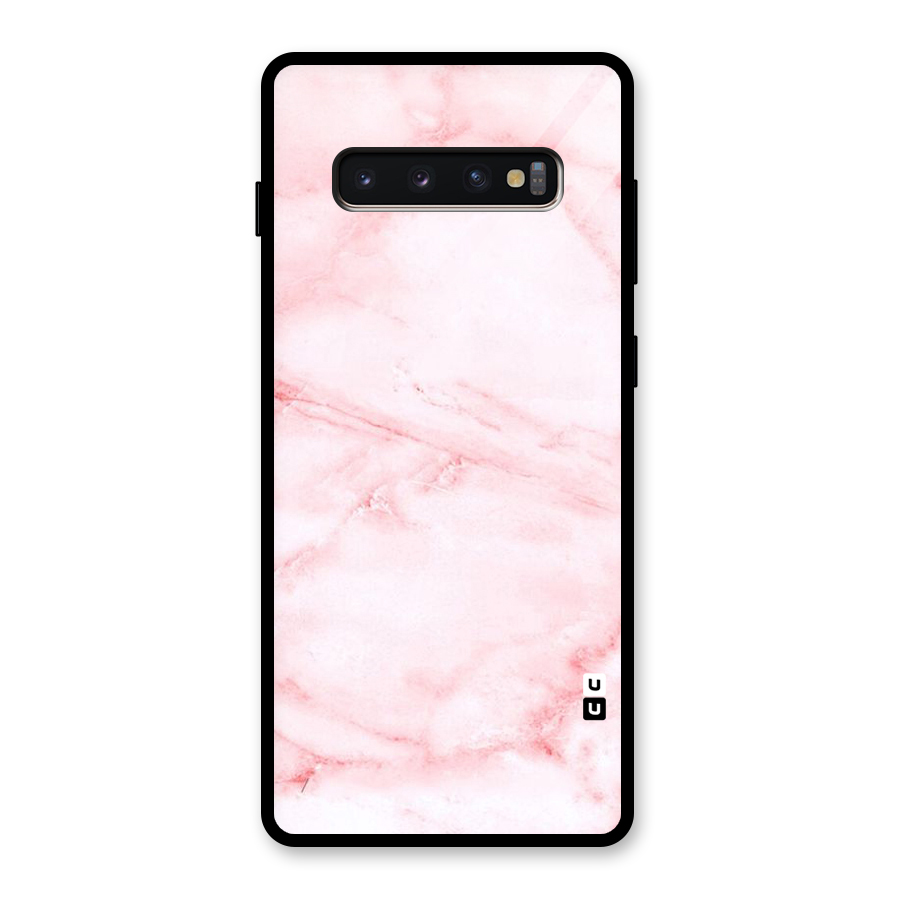 Pink Marble Print Glass Back Case for Galaxy S10 Plus