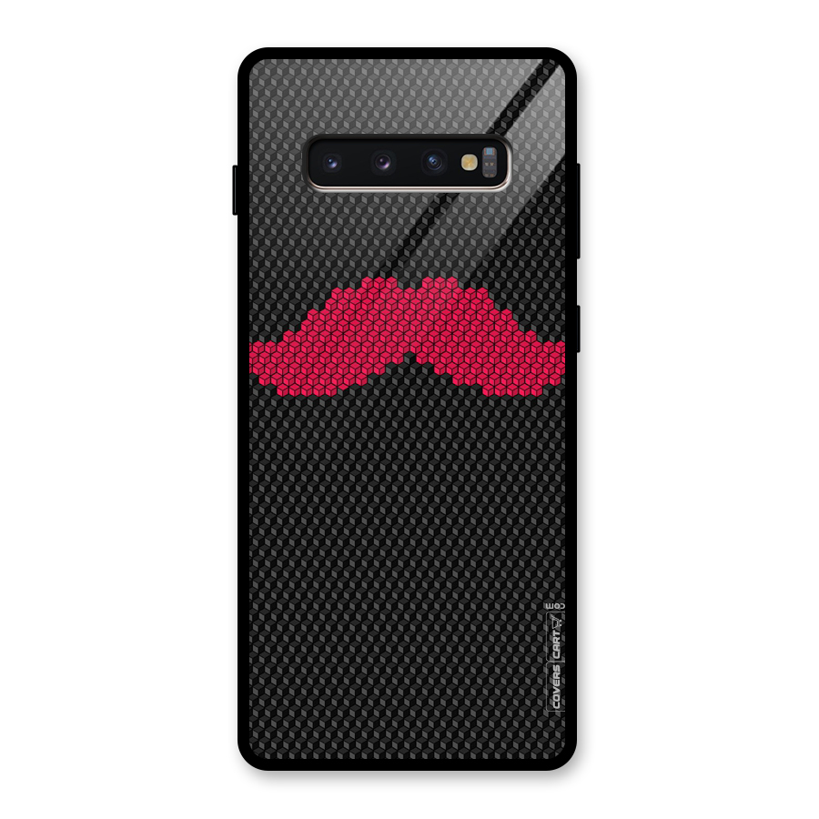 Pink Moustache Glass Back Case for Galaxy S10 Plus