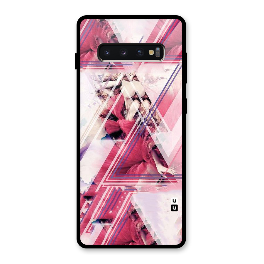Pink Rose Abstract Glass Back Case for Galaxy S10 Plus
