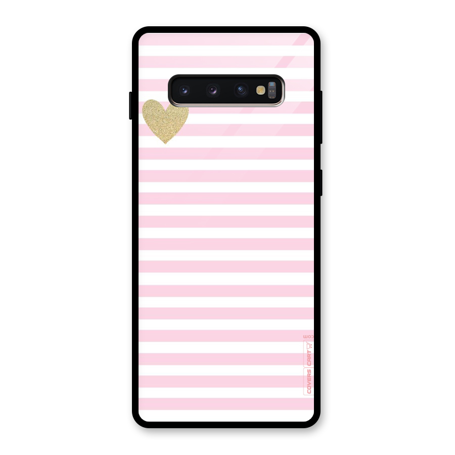Pink Stripes Glass Back Case for Galaxy S10 Plus