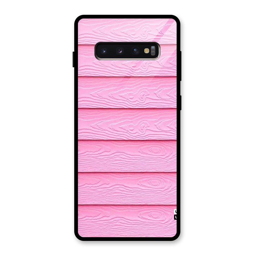 Pink Wood Glass Back Case for Galaxy S10 Plus