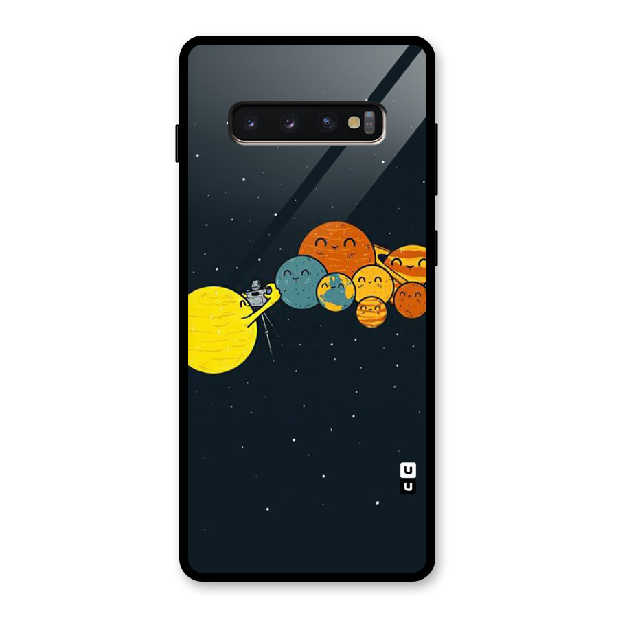 Planet Family Glass Back Case for Galaxy S10 Plus